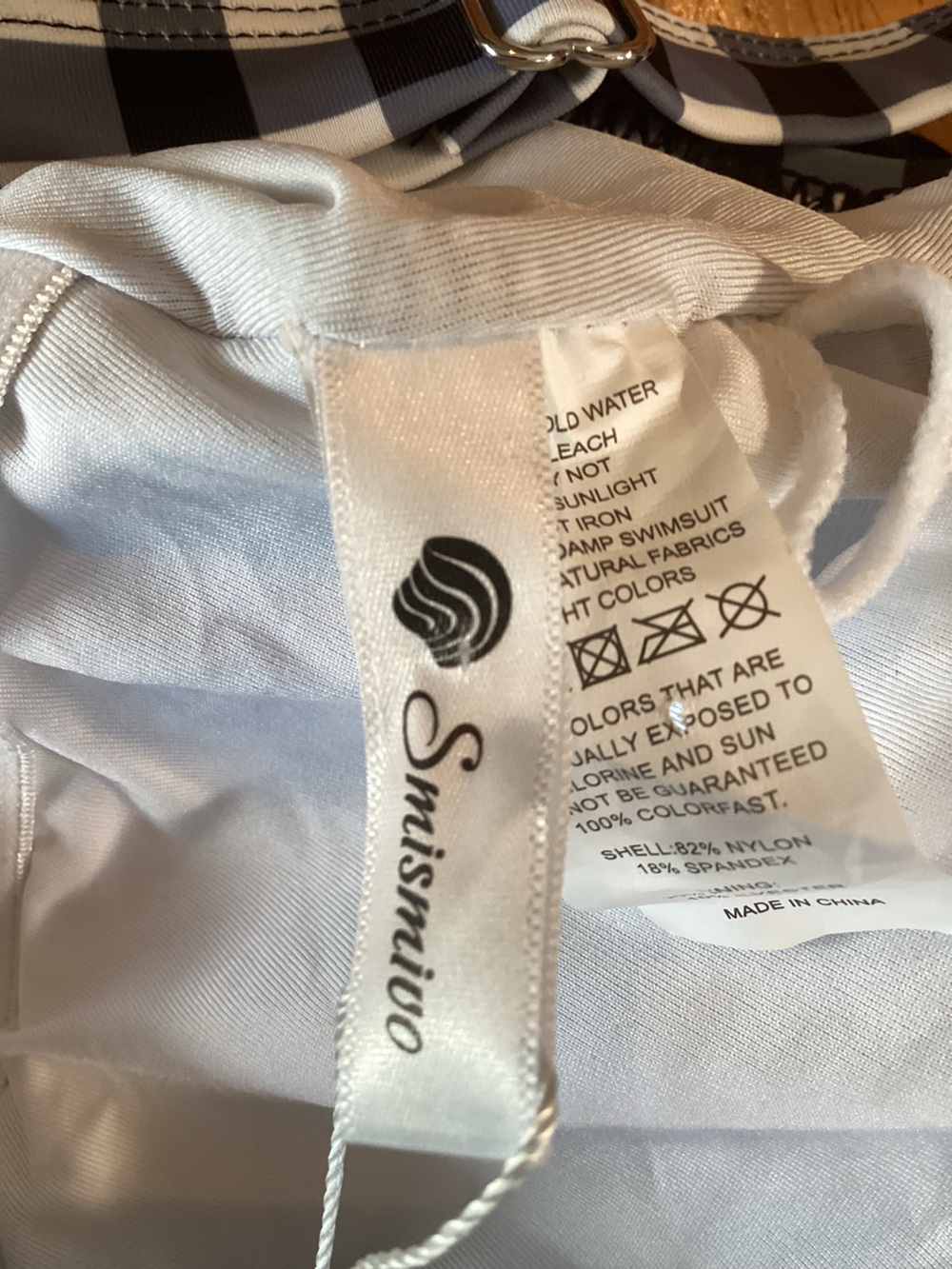 Smismivo Tummy Control Swimsuit One Piece - Gingham/Black - Large - NWT! - Picture 7 of 12